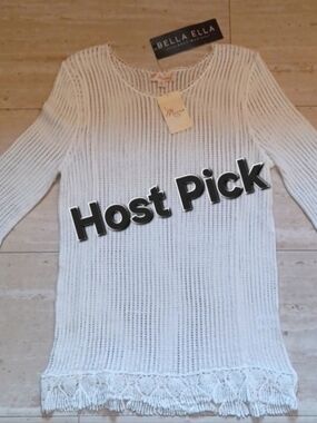 NWT Misia Creamy White Cotton Crochet Knit Unique Cover-Up